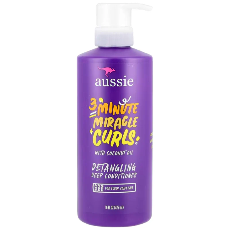 Aussie 3 Minute Miracle Curls Detangling Deep Conditioner with Coconut Oil 16oz
