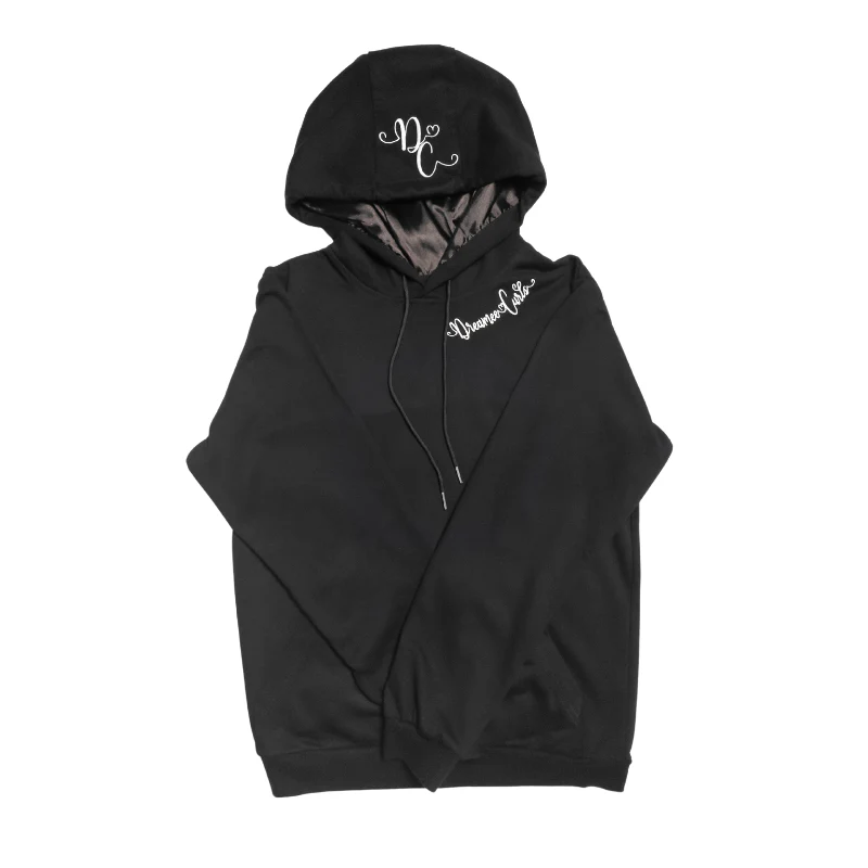 Dreamee Curls Satin Lined Hoodie Black