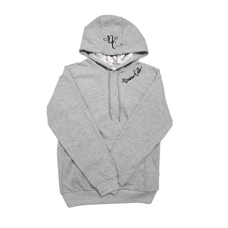 Dreamee Curls Satin Lined Hoodie Grey