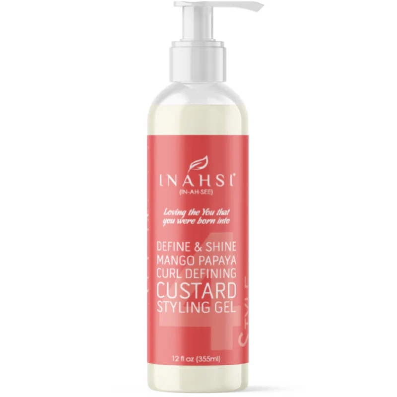 Inahsi Naturals Define & Shine Mango Papaya Curl Defining Custard Styling Gel 12oz