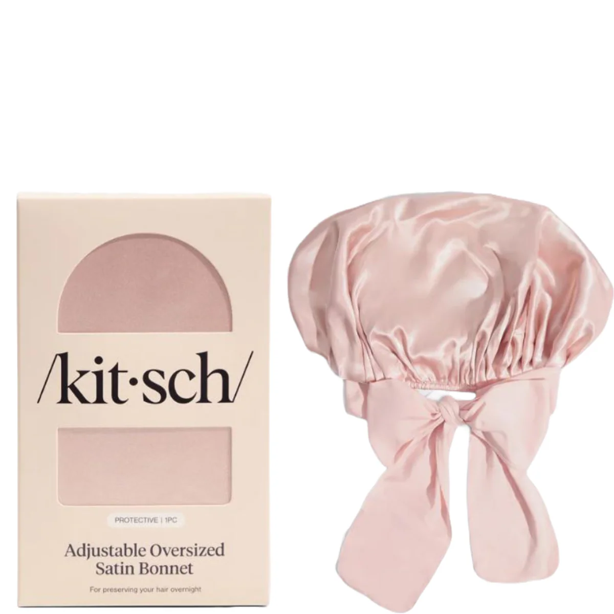 Kitsch Blush Oversized Satin Bonnet