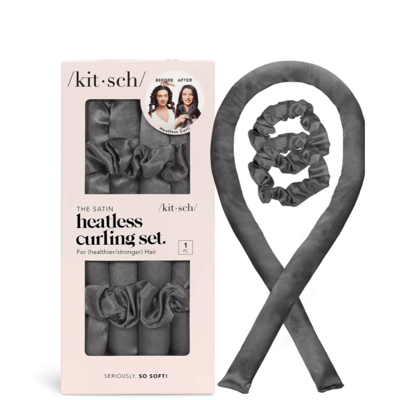 Kitsch Satin Heatless Curling Set - Charcoal - Image 2