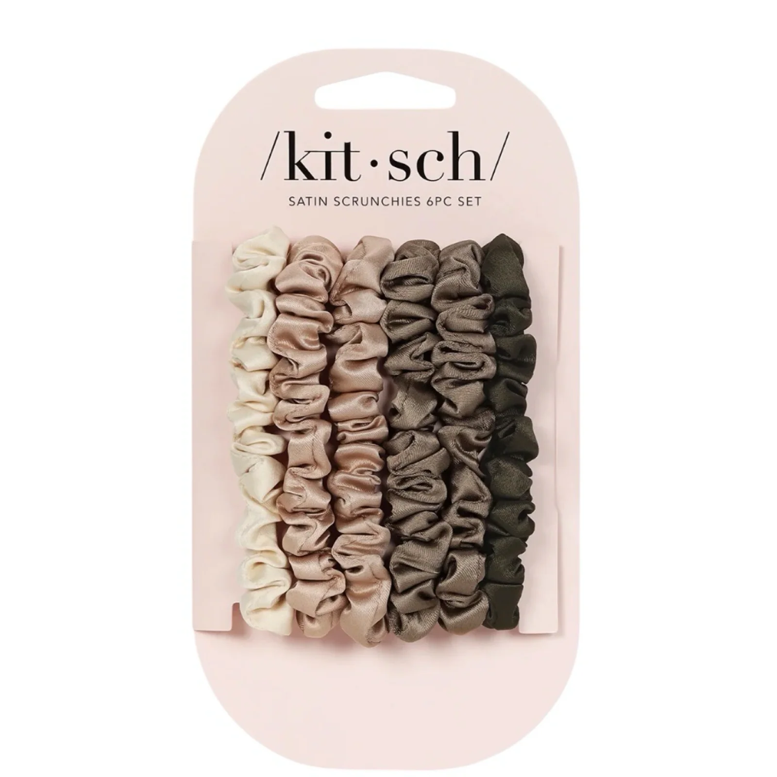 Kitsch Ultra Petite Satin Scrunchies 6pc - Eucalyptus