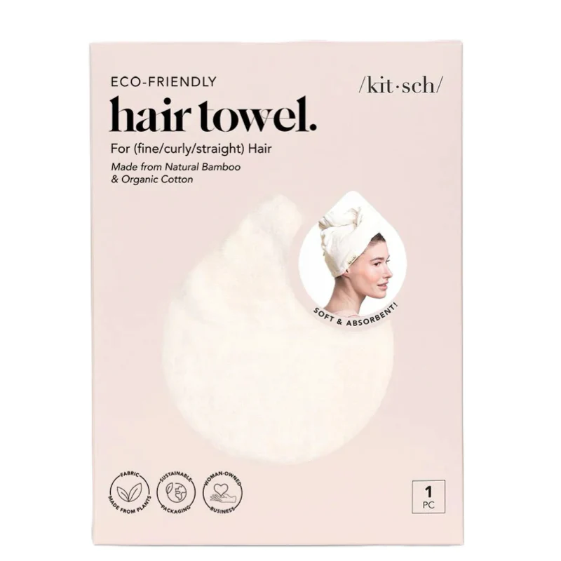 Kitsch Quick Dry Hair Towel Turban - Ivory