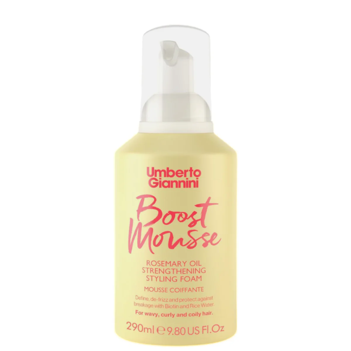 Umberto Giannini Strong Curls Boost Mousse Rosemary Oil Strengthening Styling Foam 9.8oz